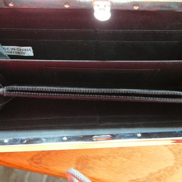 Love Life Black Script Turquoise & Silver Metal Trim Wallet Clip Closure - Picture 9 of 10